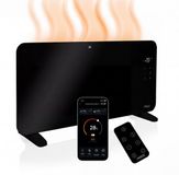 Princess Chauffage électrique intelligent – Panneau chauffant en verre – Incluant application et WiFi – 2000W – Noir
