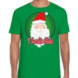 Bellatio Decorations Fout Kerst shirt / t-shirt - I hate this - groen voor heren - kerstkleding / kerst outfit S