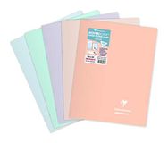 Clairefontaine 984481C Pak met 10 Geniete Schriften Koverbook Blush - 24x32 cm - 48 Pagina's Grote Ruitjes - Wit Papier 90 g - Polypro Omslag - Willekeurige Kleuren
