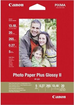Canon PP-201 Fotopapier - 13 x 18 cm - 20 stuks - Glans