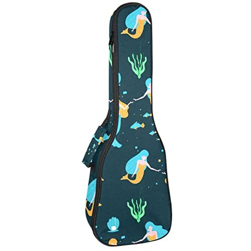 Mersov Tenor Ukulele Gigbag Waterdichte Ukelele Case Gewatteerde Rugzak, Geweldig voor Sopraan Concert (21/23/24") Zeemeermin Patroon