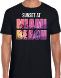 Bellatio Decorations Shoppartners Bv Sunset at Miami Beach T-shirt voor heren - Zwart - Maat S