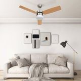 vidaXL Plafondventilator met lamp afstandsbediening 108 cm lichtbruin