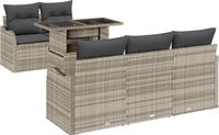 vidaXL Tuinbank Set Lichtgrijs Polyrattan