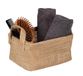 WENKO Opbergmand Juna S, decoratieve mand voor het overzichtelijk opbergen van accessoires zoals kleding, met twee praktische handgrepen, buitenmateriaal 100% jute, 20 × 15 × 15 cm, bruin