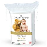 COTTON SOUND Gold Baby Faldine 60 stuks voor kinderen, 100% hydrofiele katoen, geruit, 9 x 11 cm, hypoallergeen en biologisch afbreekbaar, dermatologisch getest, vervaardigd in Italië