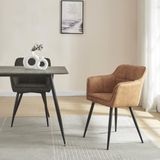 en.casa Eetkamerstoel Birmingham kuipstoel 81x57x53 cm bruin en zwart