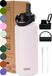VANN® 3-Wandige RVS Drinkfles 1 Liter met rietje voor volwassenen – Met 5 accessoires – Thermosfles – 24 uur koud/12 uur warm – Himalayan Salt – VANN Ultimate Bottle®