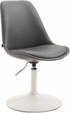 CLP Maverick Chaise de salle à manger - Similicuir gris blanc
