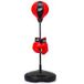 Coast Set de boxe pour enfants Support de ballon de boxe réglable avec gants et pompe 81-123,5 cm Noir/Rouge