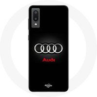 Maniacase Etui voor Samsung Galaxy A02 Audi Logo Metal Zwart