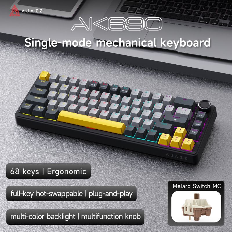 AJAZZ AK690 Bedraad kantoor- en gamingmechanisch toetsenbord