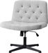 Merkloos / Sans marque Wan GmbH Mid-Back Thuis Bureaustoel zonder Armen - Extra Breed - Cross Leg Yoga Stoel - Hoogte Verstelbaar - Kaptafel Stoel - Draaistoel - Grijs