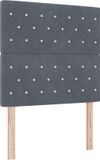 vidaXL - LED Boxspringbed met Matras - Donkergrijs - 120 x 200 cm - Fluweel