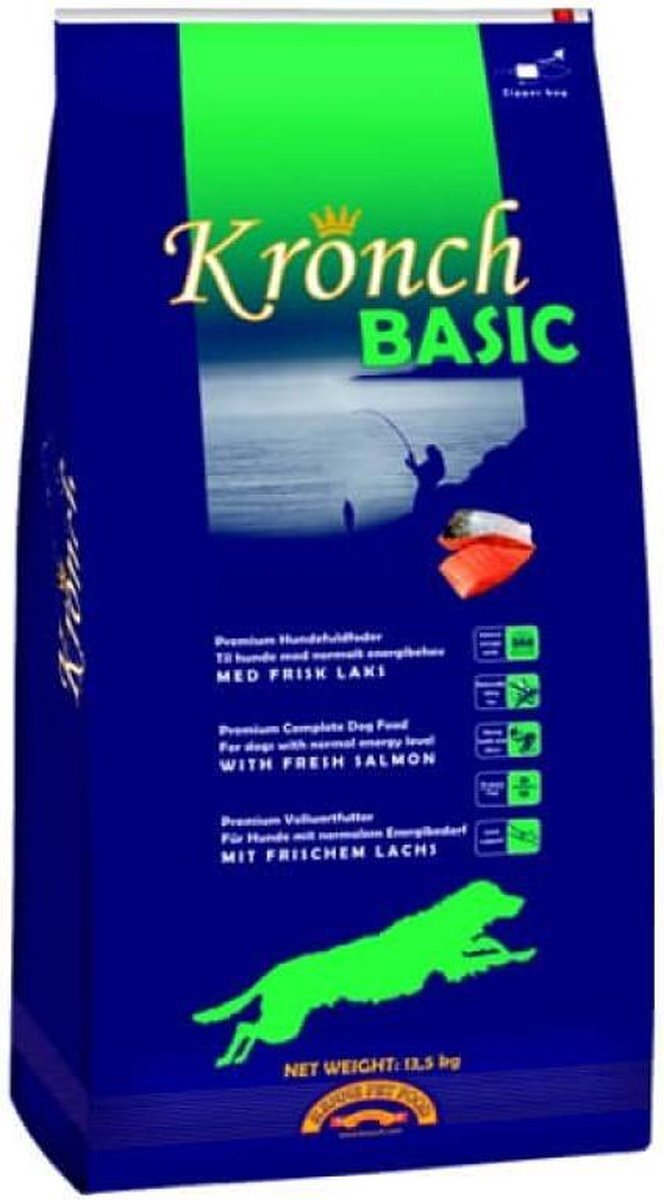 Kronch Basic Premium Hondenvoer Adult - hersluitbare verpakking 5kg - met essentiële omega-3 & omega-6