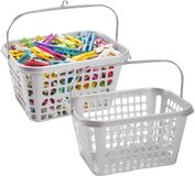 Plasticforte Knijpermandje - 2x - Zilver - Kunststof - 20 x 25 cm