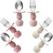 PandaEar Lot de 6 cuillères et fourchettes pour tout-petits en acier inoxydable - Anti
