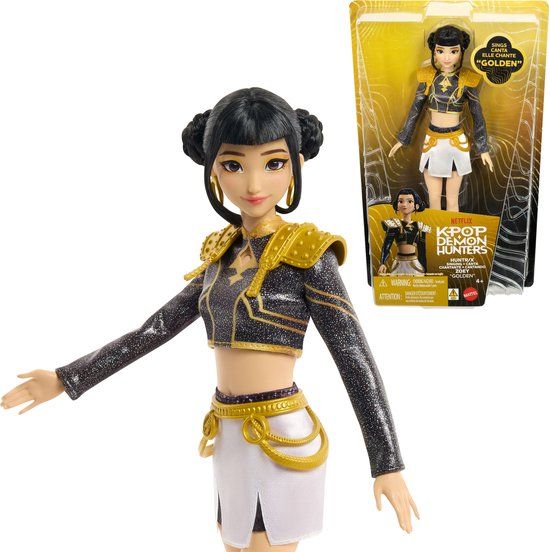Mattel KPop Demon Hunters HUNTR/X Zoey 'Golden' zingende pop in outfit