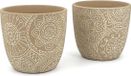 Merkloos Gedecoreerde terracotta bloempot voor binnen en buiten - terras en tuin - Vimin Box (2 Stuks) planter box