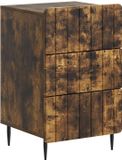 vidaXL Nachtkastje met lade Gerookt eiken 43x 41 x 68 cm Bewerkt hout