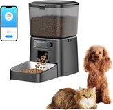 Oneisall Automatische Voerbak voor Kat of Hond - 3,5L Reservoir - Voerautomaat dispenser met Smart App - Eetbak voor Droogvoer met Dual WiFi-verbinding 5Ghz & 2.4Ghz - Zwart