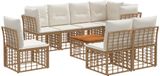vidaXL Hoek loungeset 8 zitplaatsen Polyester Naturel