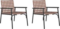 vidaXL Tuinstoel - 2 st - Bruin - poly - rattan