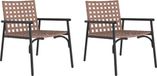 vidaXL Tuinstoel - 2 st - Bruin - poly - rattan