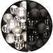 Decoris Kaemingk B.V. 32x stuks kunststof kerstballen mix van zilver en zwart 4 cm