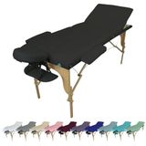 Vivezen opklapbare massageligstoel 3 zones van hout met Reiki-paneel, incl. accessoires en transporttas, 10 kleuren, CE-norm, zwart