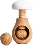 Creative Home Notenkraker Hout | Paddenstoelvormig | 10 x 6 cm | Wit | Natuurlijk beukenhout | met schroefmechanisme
