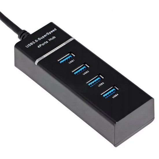 IBOX IUH3FB Serie - Actieve USB Hub - 4xUSB 3.0 - Zwart
