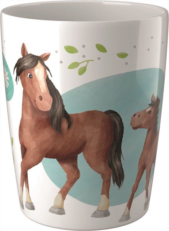 Haba Beker Paarden Junior 250 ml - Wit - Melamine - BPA-vrij - Vaatwasser- en Magnetronbestendig