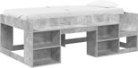 vidaXL Kinderbedframe met opbergruimte Betongrijs 90 x 200 cm