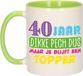 Bellatio Decorations Verjaardag cadeau mok 40 jaar - groen - dikke pech dus - 300 ml - keramiek