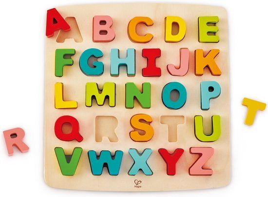 Hape Alfabetpuzzel Hoofdletters - Educatief Speelgoed | Hout | 35 Stukjes | 4+ Jaar