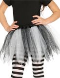 Fiestas Guirca Guirca Heksen petticoat/tutu verkleed rokje zwart/wit 31 cm voor meisjes