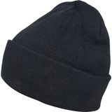 Build Your Brand Heavy Knit Beanie BY001 - Navy - One size