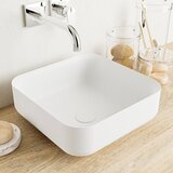 Mondiaz Binx waskom 36x36x13cm vierkant opbouw Solid Surface Talc