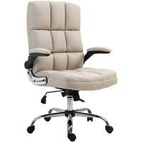 Bureaustoel HWC-J21, bureaustoel executive, in hoogte verstelbaar ~ stof/textiel lichtbruin