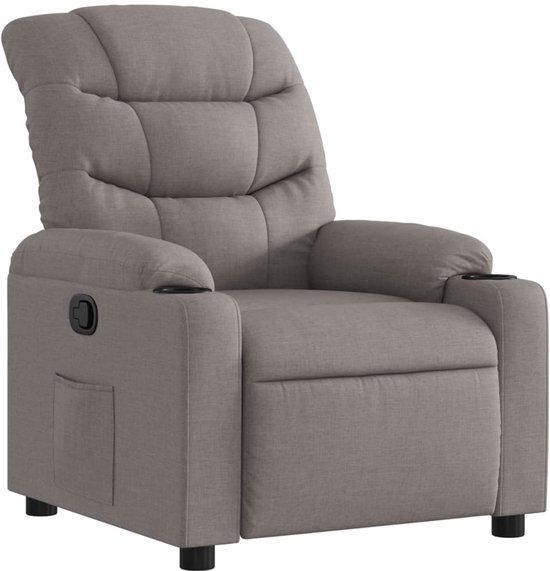 vidaXL Fauteuil verstelbaar stof taupe