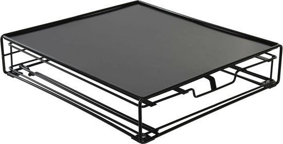 Items Koffie cup/capsule houder/dispenser - metaal - antraciet - 32 x 29 cm - Koffiecups ladekastje Dolce Gusto