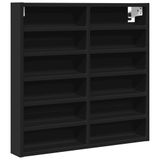VidaXL Vitrinekast 60x8,5x58 cm bewerkt hout zwart