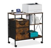 Merkloos Relaxdays Ladeblok met wieltjes - met hangmappenhouder - 75,5x76,5x40 cm