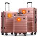 Bol Polycarbonate Valiseset - Set van 3 koffers, XL + L + M, Roségoud