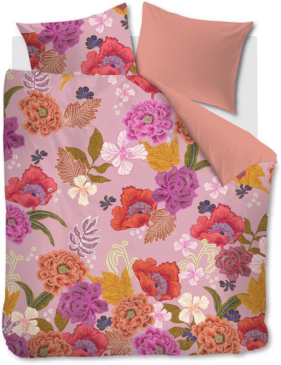 Oilily Katoenen Dekbedovertrek 1-persoons (140x220 cm) Gebloemd Multikleur