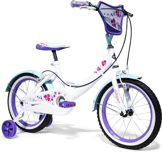 Huffy 16 Inch Meisjesfiets Creme Soda Wit en Paars