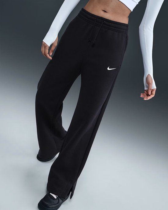 NIKE Sportswear Phoenix Fleece Wide Pant Dames Zwart, wit XS