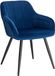 Happyment Luxe Eetkamerstoelen – Fluweel Blauw – Fauteuil met armleuningen – Zitstoel voor de woonkamer – Keukenstoel – Schalenstoel – 1 stuk