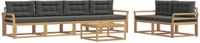vidaXL - Buiten - bank - set - 6 - st - Wit - en - antracietkleurig